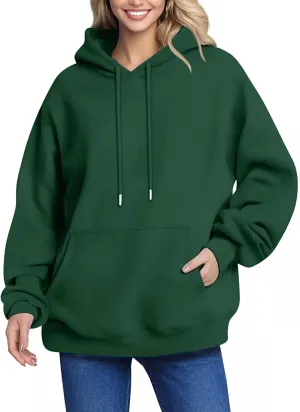 YUTANRAL Hoodies for Women Trendy Solid Color Long Sleeve Tops Womens Fashion Oversized Sweatshirt Pullover With Pocket