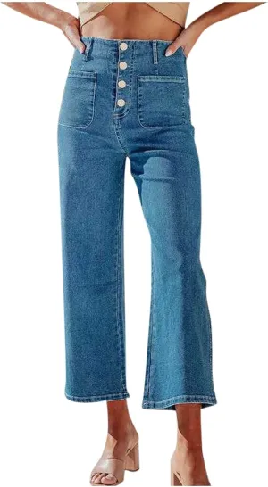 YUTANRAL Womens Jeans/Sweatpants 2024 Lounge Baggy Wide Leg Pants Fashion High Waisted Joggers Y2k Clothes, Large