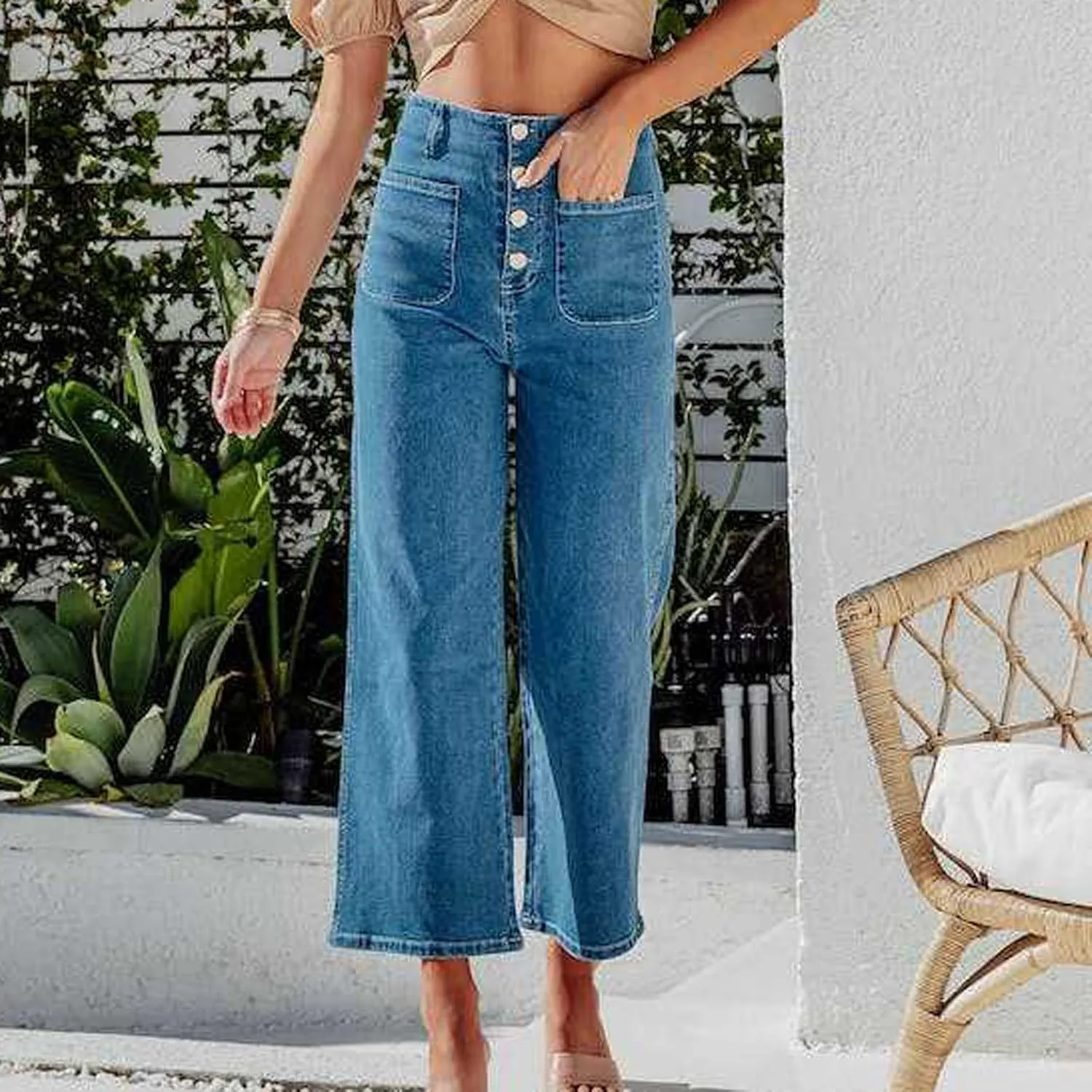YUTANRAL Womens Jeans/Sweatpants 2024 Lounge Baggy Wide Leg Pants Fashion High Waisted Joggers Y2k Clothes, Large