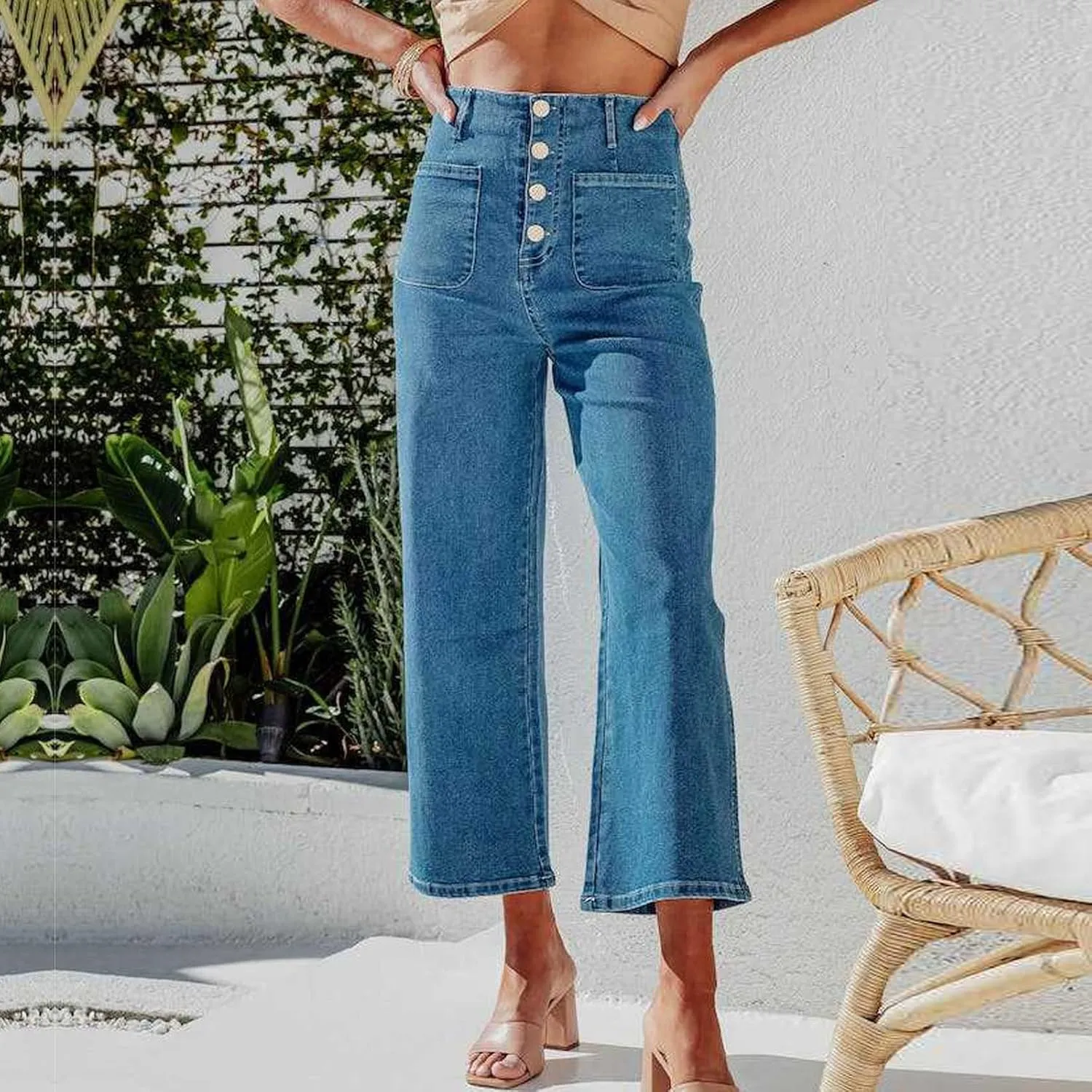 YUTANRAL Womens Jeans/Sweatpants 2024 Lounge Baggy Wide Leg Pants Fashion High Waisted Joggers Y2k Clothes, Large
