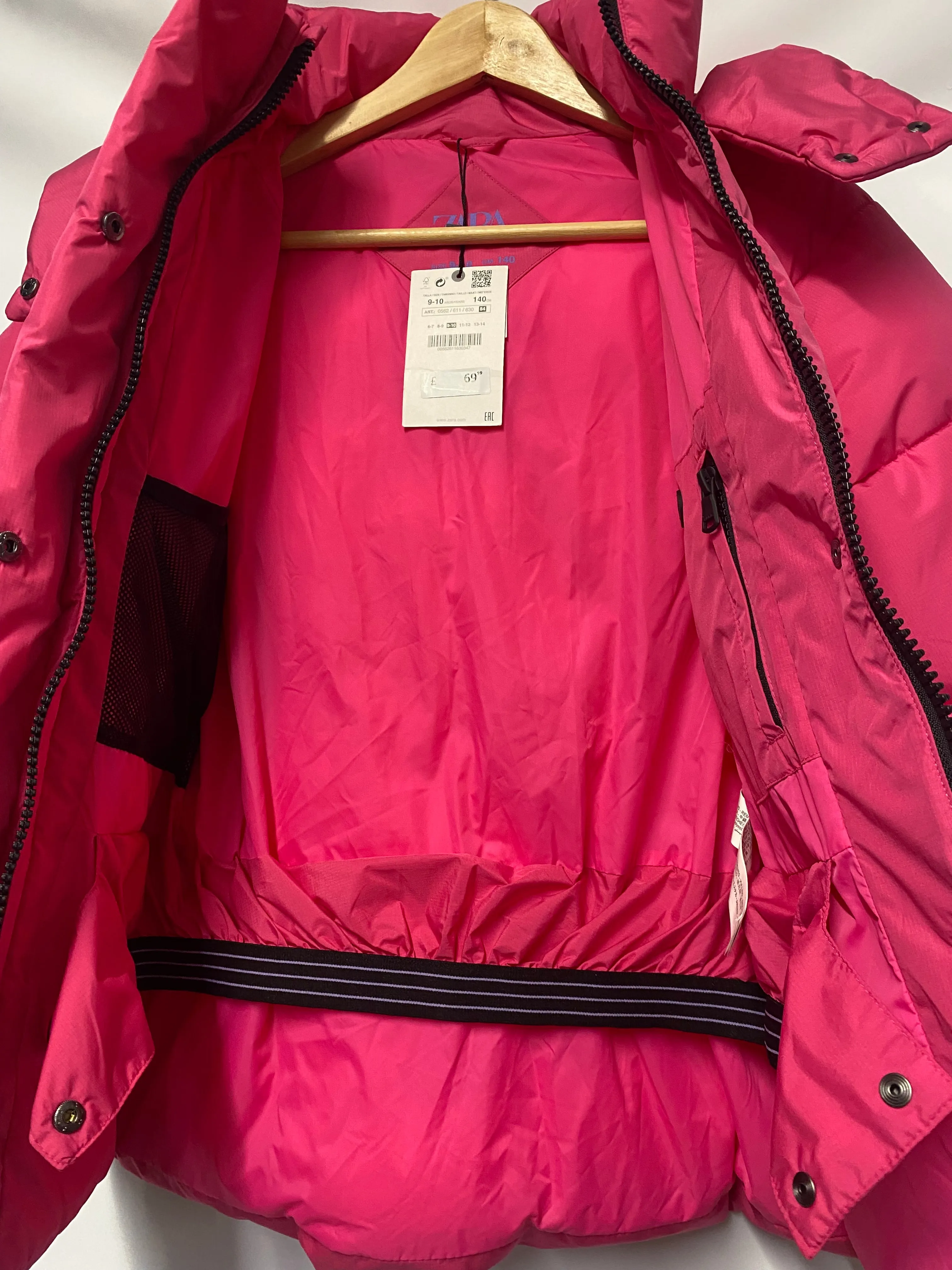 Zara Kids Snow Capsule Hot Pink Ski Snow Jacket 9-10 years BNWT