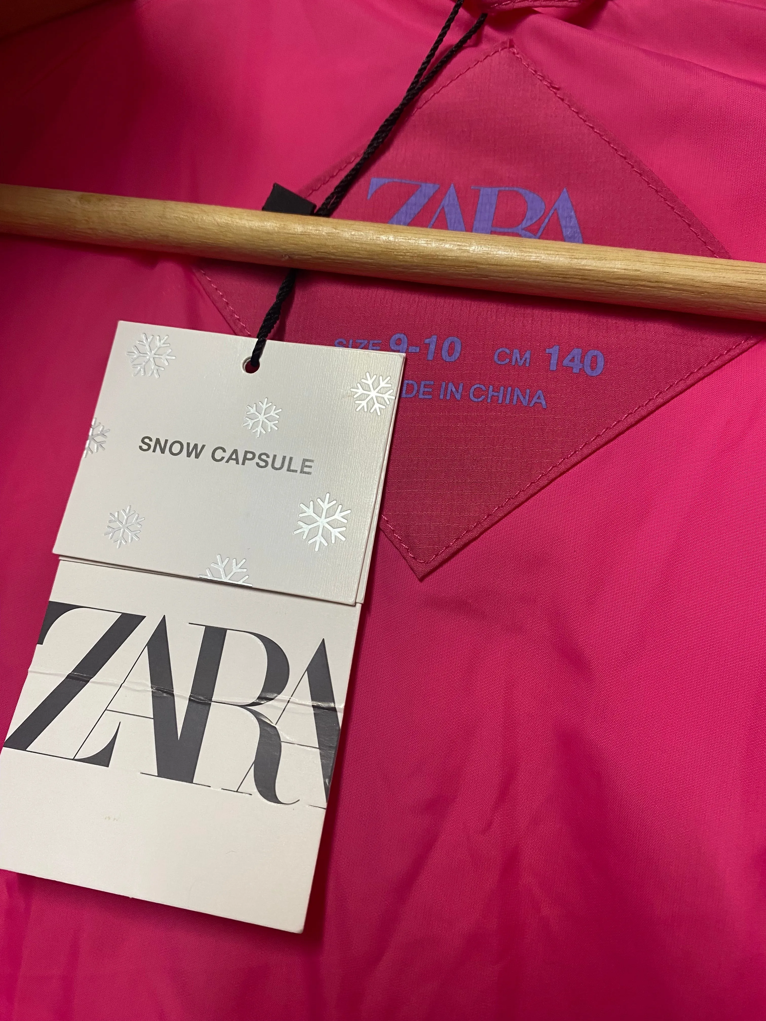 Zara Kids Snow Capsule Hot Pink Ski Snow Jacket 9-10 years BNWT