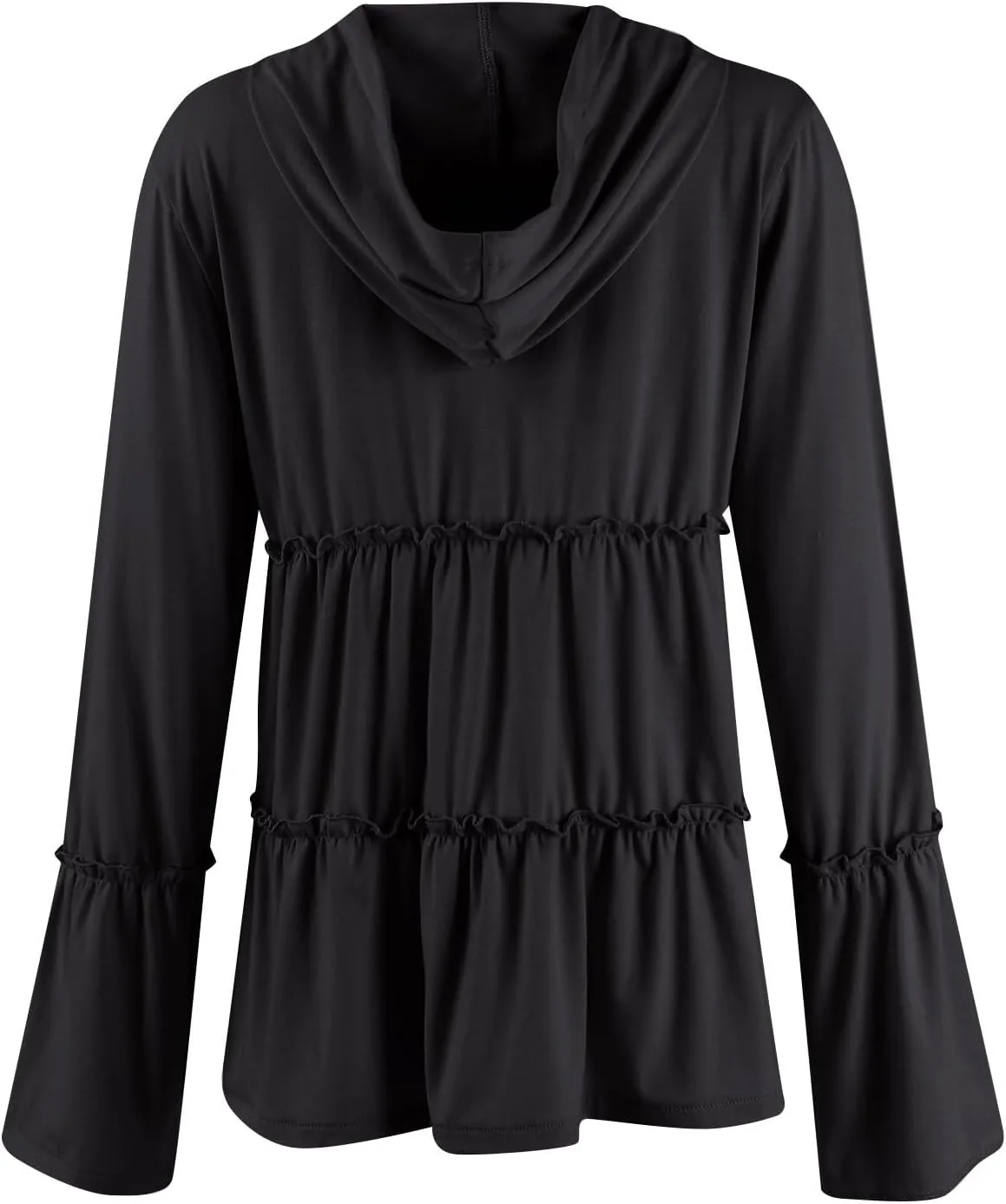 Zip Up Hoodie Women Casual Peplum Lightweight Athletic Sweat Zip Up Jackets Cute Tiered Ruffle Sweatshirt Hoodies
