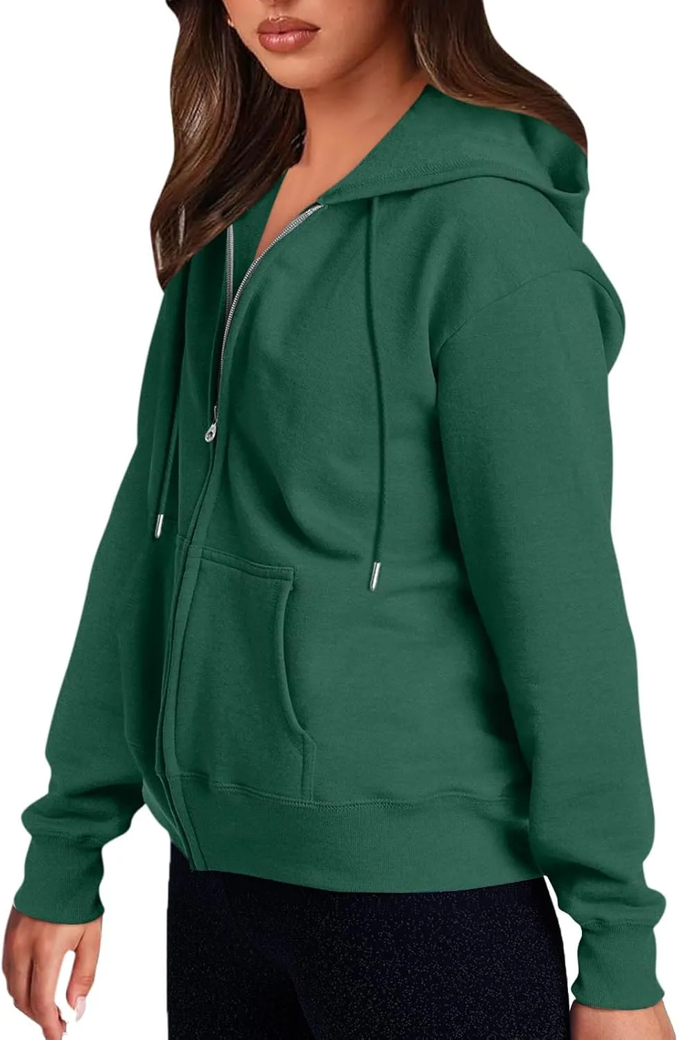 Zip Up Hoodies for Women 2024 Fall Winter Oversized Sweatshirt Fleece Lined Jacket Casual Warm Outfit with Pockets