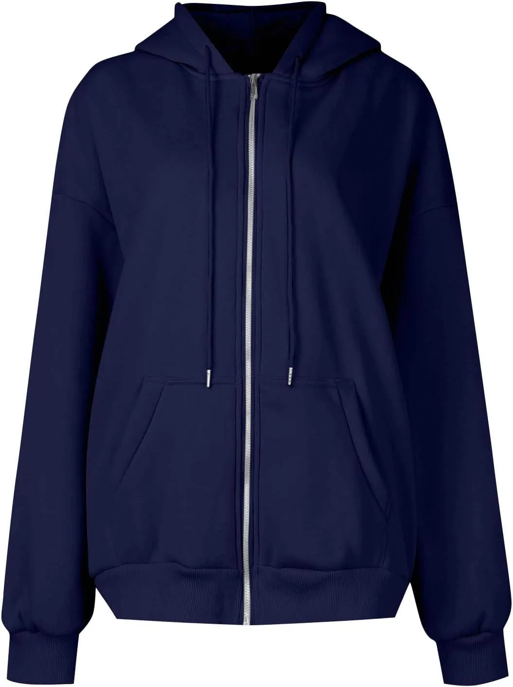 Zip Up Hoodies for Women 2024 Fall Winter Oversized Sweatshirt Fleece Lined Jacket Casual Warm Outfit with Pockets